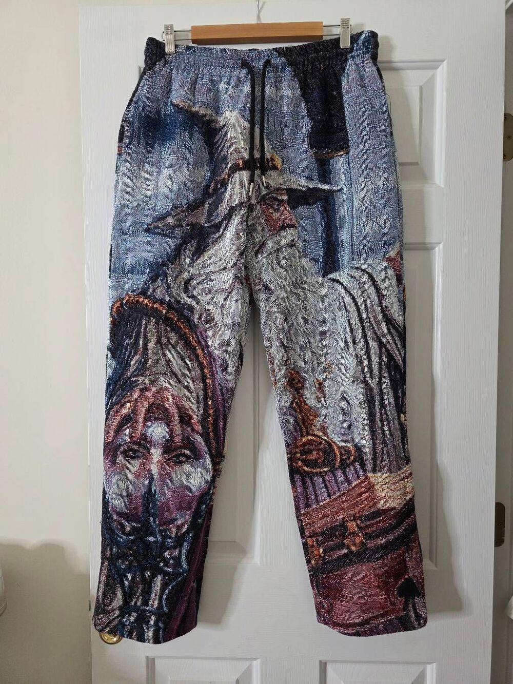 Retrovert Tapestry Graphic Woven wizard Pants Streetwear M/L